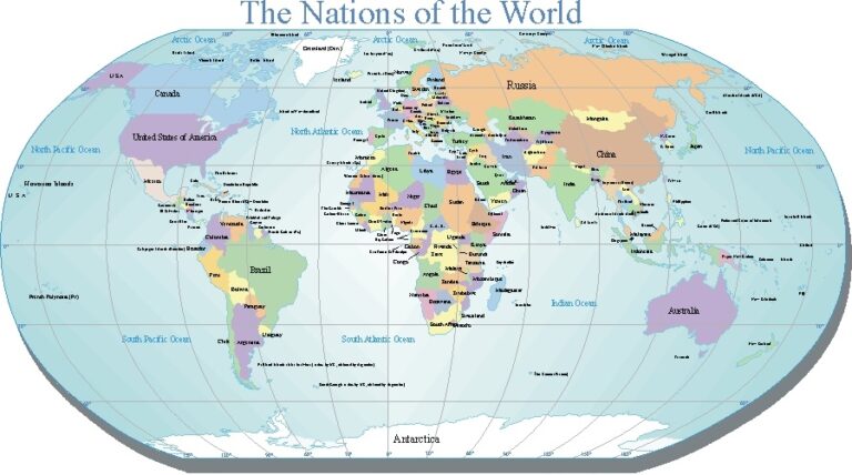 Detailed World Map PDF - World Map with Countries