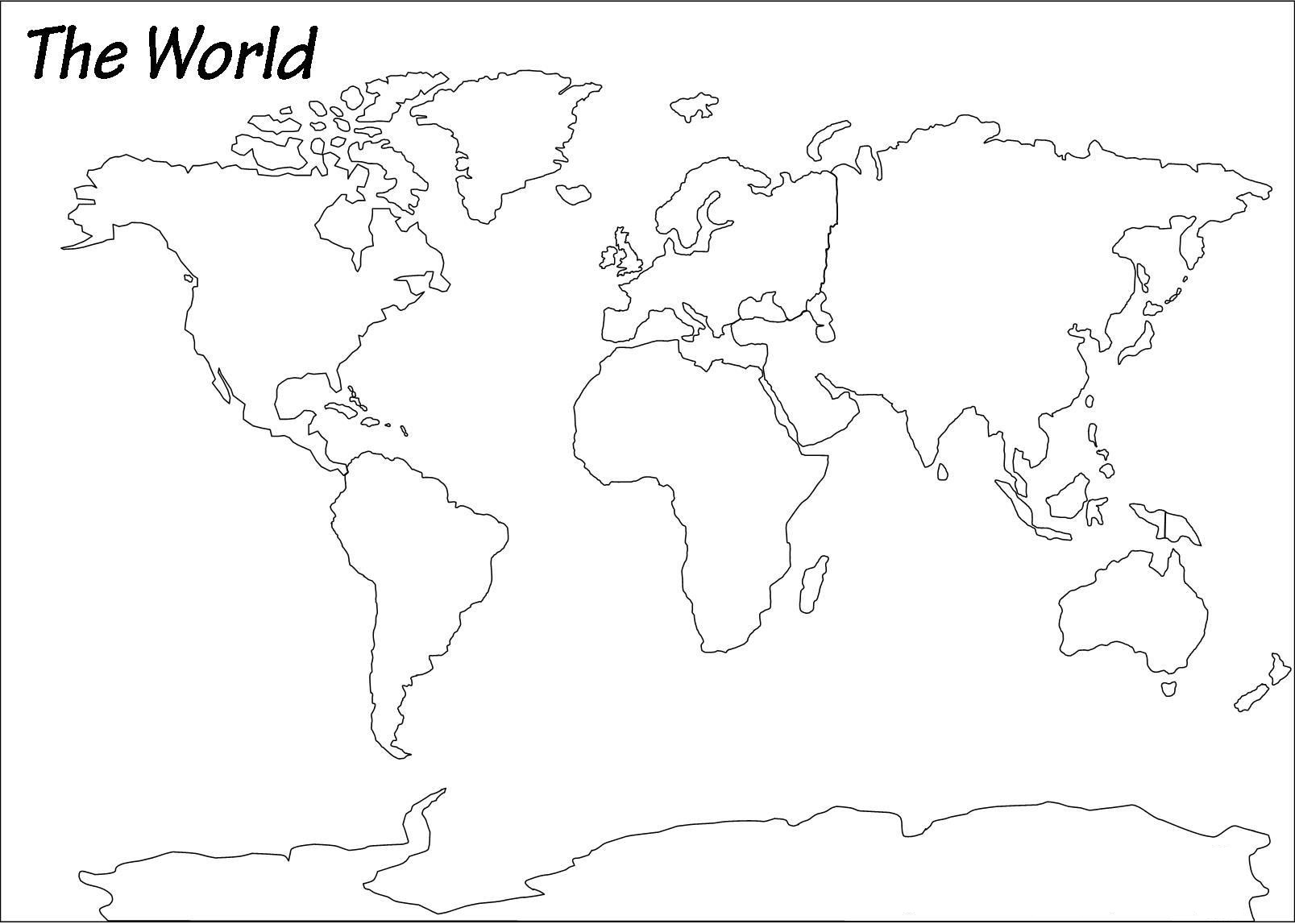 Free Printable Blank Outline Map Of World Png Pdf World Map With Countries