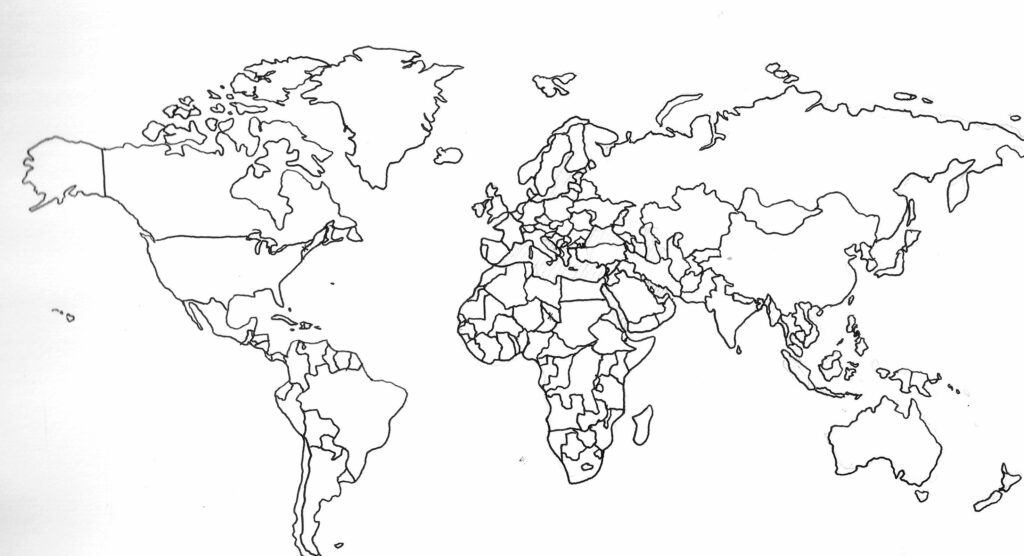 Outline Map of the World With Countries
