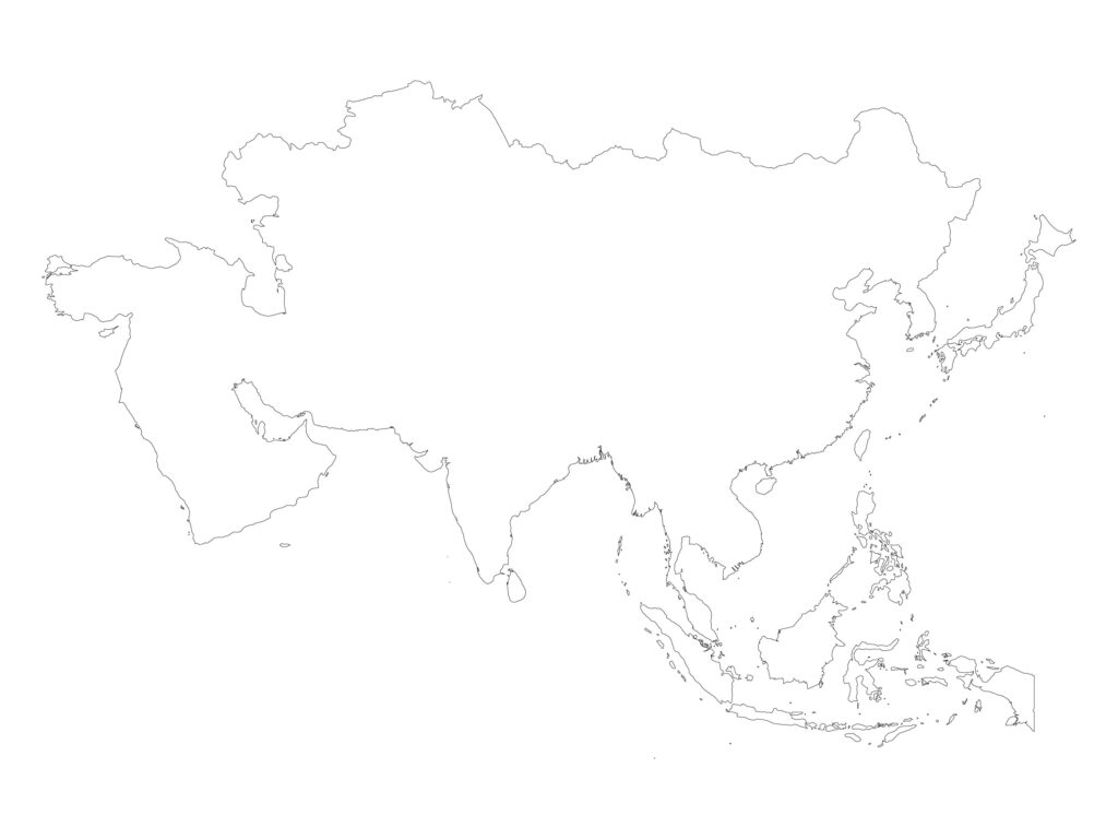 Blank Map of Asia