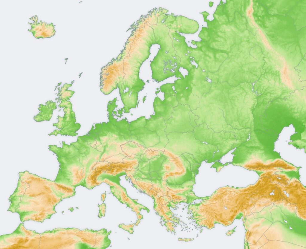 Geographical Map Of Europe