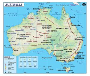 Labeled Map of Australia with States