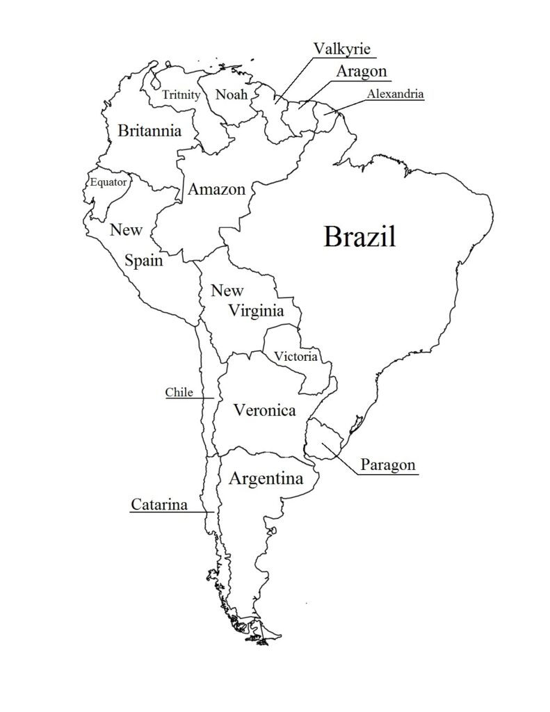 Labeled Map of South America
