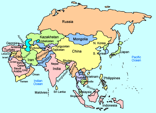 3 Labeled Map Of Asia Free Printable With Countries PDF 3 Labeled Map Of Asia Free Printable With Countries PDF