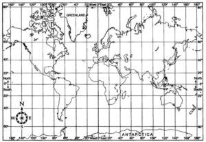 World Map with Longitude and Latitude